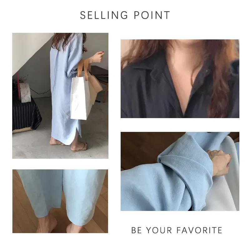 TFETTERS 2025 Abiti casual da donna Camicia Primavera Autunno Vestibilità ampia Abito a maniche lunghe Femme Maxi abito da donna