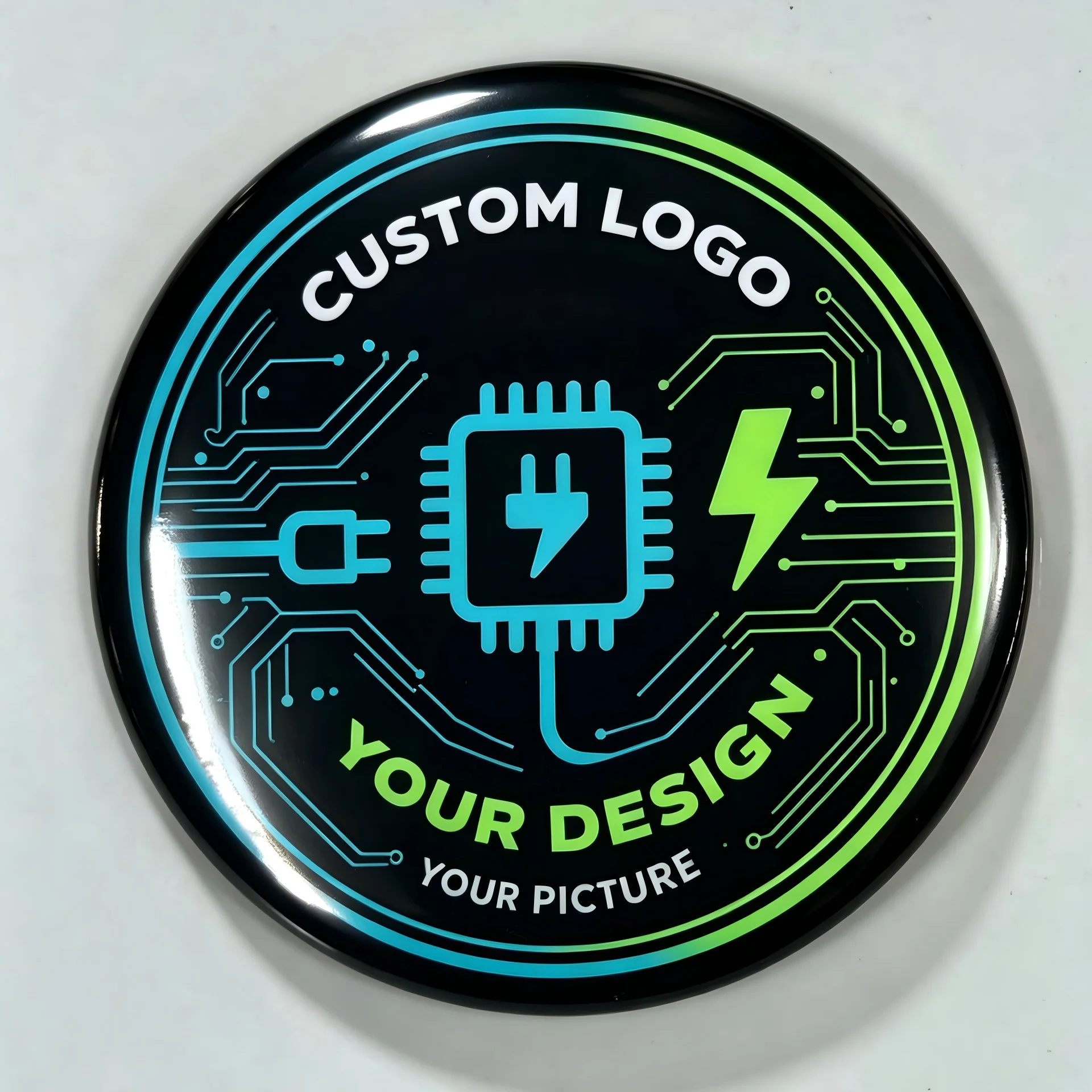 Customized Personalized round Tinplate Magnetic Safety Badge Metal Hard Magnetic Chest Badge for Business And Events