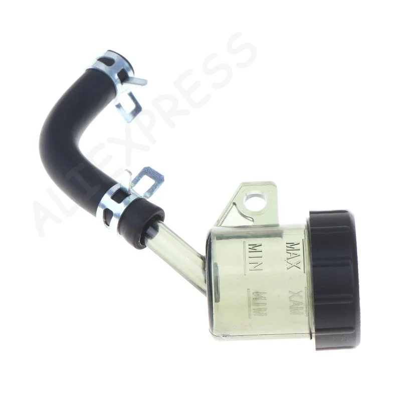 Universal Motorcycle Round Brake Fluid Reservoir Transparent Oil Cup With Rubber Hose For Retro Disc Brake Master Cylinder Refi