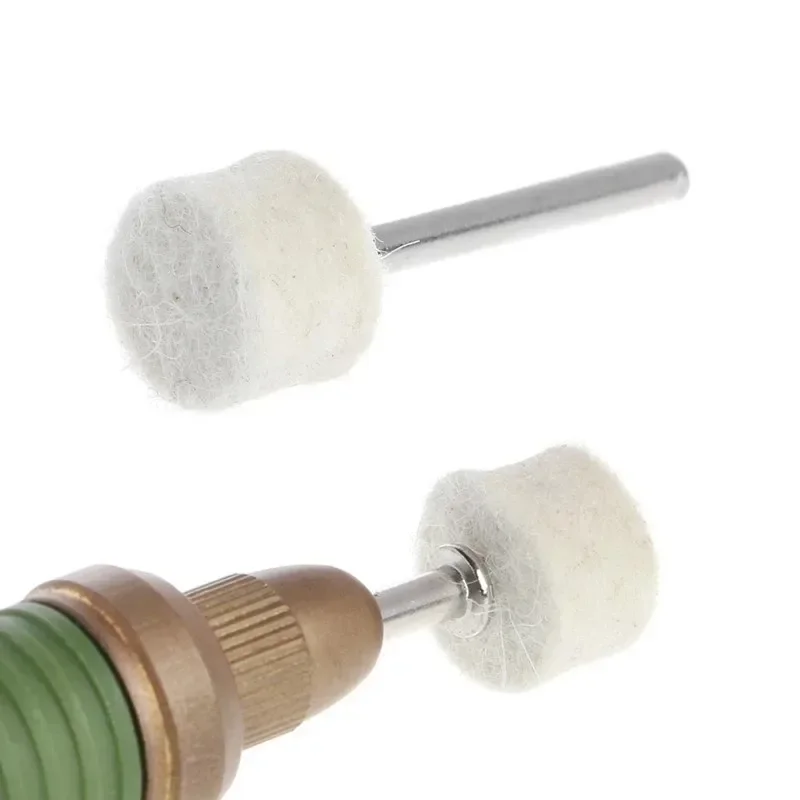 50 sztuk 13mm filc wełniany tarcza polerska nakładka polerska + 4 szt. trzpieni do narzędzia obrotowego szczotka do polerowania nici bawełnianych — zdjęcie 3