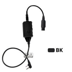 FCS-Tactical V20 PTT Radio Connector Rac Headset Standard KN6 to U174/U Adaptor For MTP3150 PD780 XTS PRC148 152