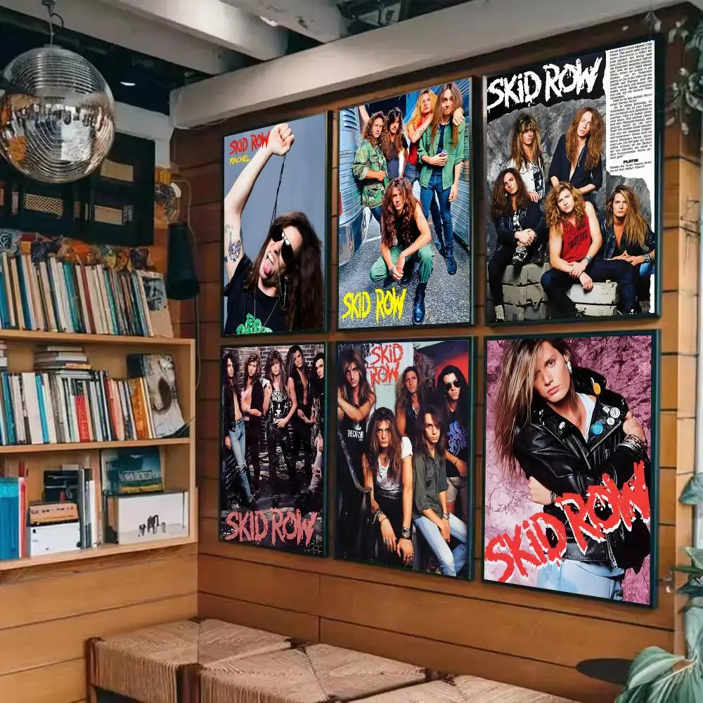 Skid Row-Band Poster Sticky Painting Prints Wall Art Waterproof Home Living Bed Room Bar Cafe Aesthetic Decor