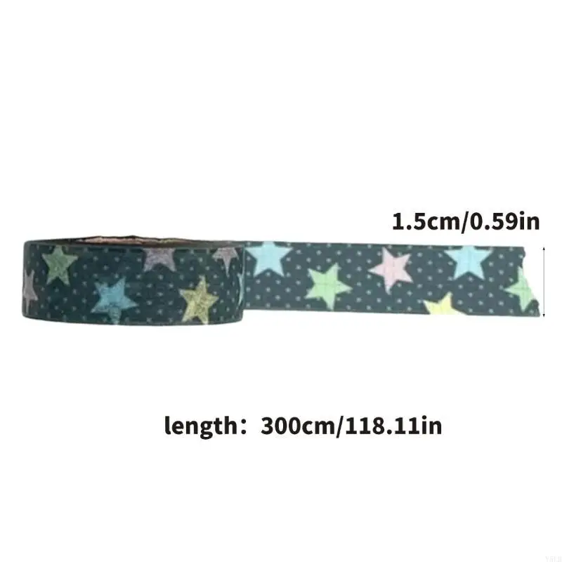 Y5LB Aesthetic Star Bowknot Pattern Tape Background Masking Tape Scrapbooking Decorative Tape for Notebook Journal Planner