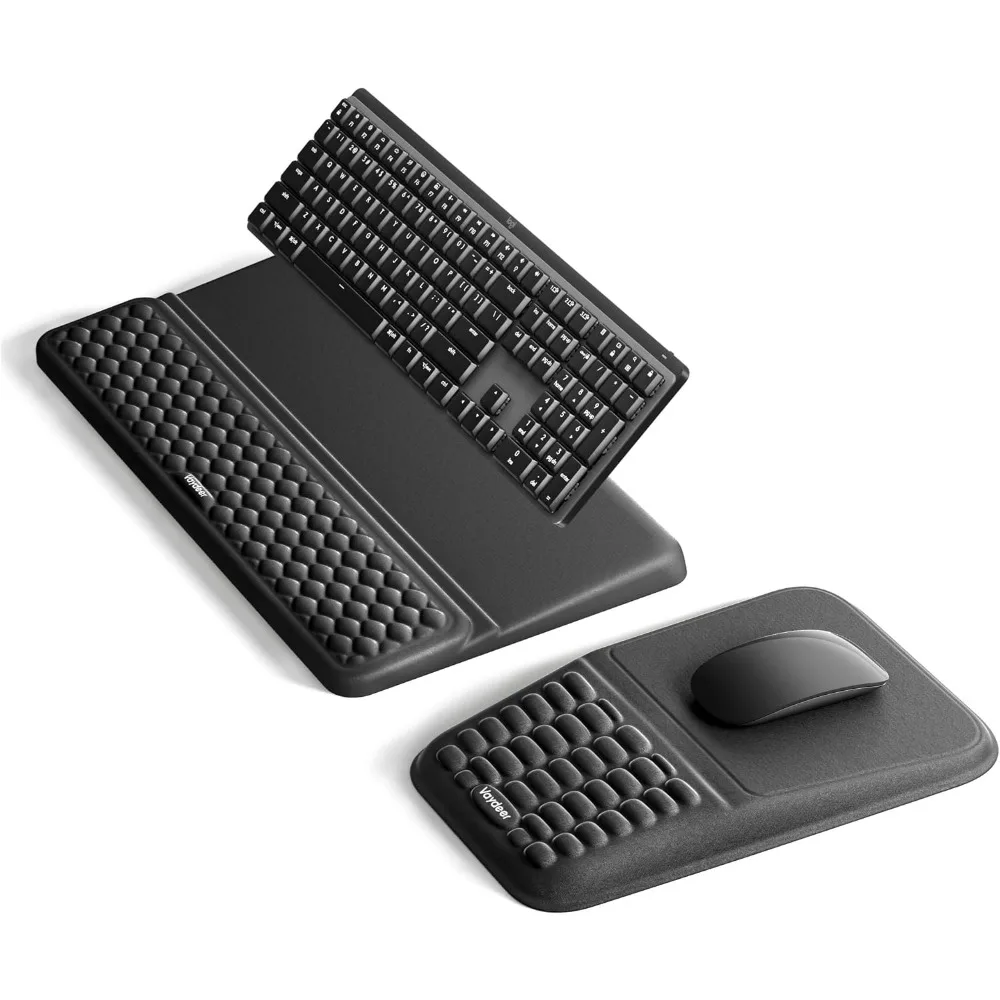 Ergonomic Keyboard Stand and Mouse Pad with Memory Foam Wrist Support for Carpal Tunnel Relief