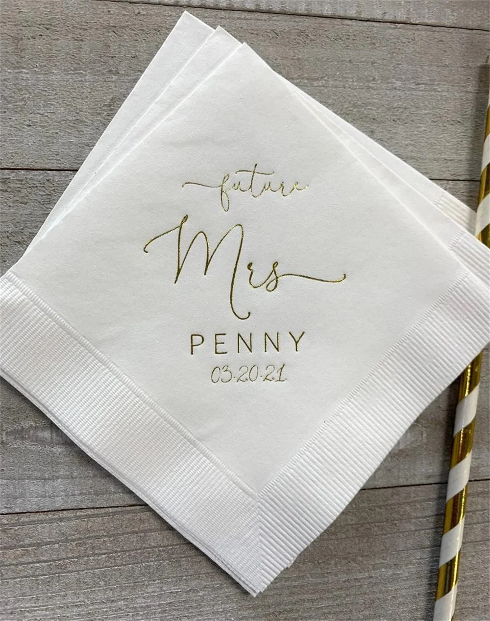 

50 Personalized Napkins Bridal Shower Custom Printed Monogram Napkins The Future Mrs