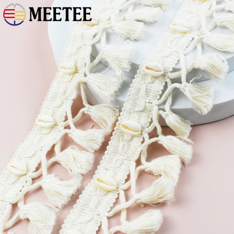 

1/2/4Meters 6cm Pom Trim Ball Tassel Lace Fringe Ribbon Knitted Fabric Cotton Beaded DIY Sewing Curtain Decoration Accessories