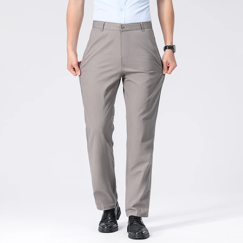 Premium Baumwoll-Bürohosen für Herren Bügelfrei Pflegeleichter Stoff Gürtelkompatibles Design Tägliche Casual-Event Lange Hosen – Detail 20