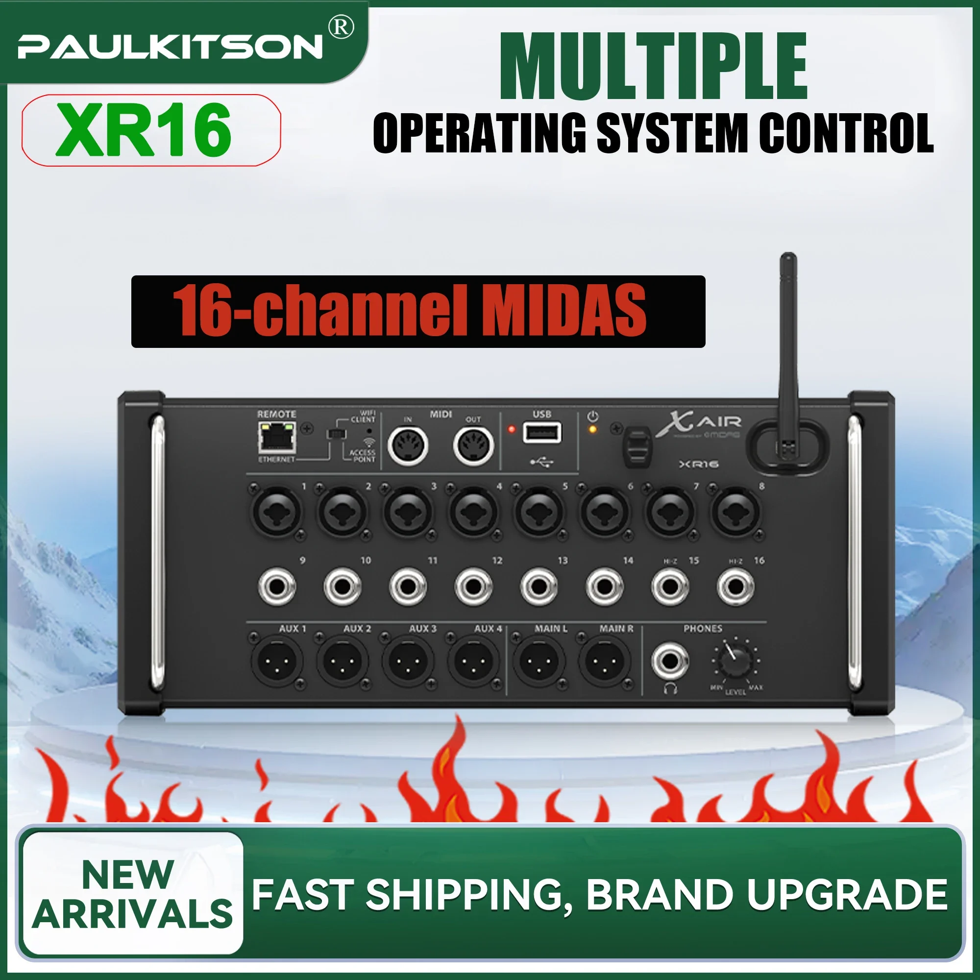 Paulkitson Air 1:1 XR16 Digitalmixer, Audio-Mixer, 16-Kanal-Mixer Stereo-Soundsystem-Mixer Kompatibel mit Original-Software – Detail 1