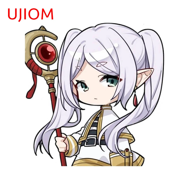 UJIOM 13cm Frieren Chibi Cartoon Wall Stickers Waterproof Graffiti Baby Nursery Room Decal Decoration Chambre Accessories