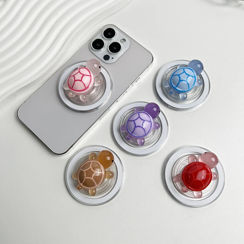 1PC Glow-in-the-Dark Schildkröte Telefon Halter Mini Harz Schildkröte Für Magsafe IPhone Mac Samsung Sicher ring Finger Expanding Stand