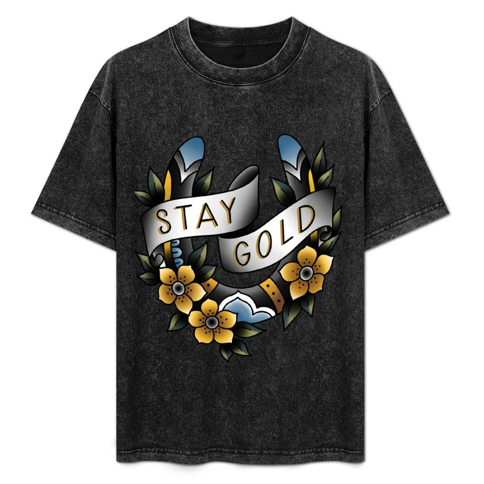 

Stay Gold - Horseshoe - Traditional tattoo T-Shirt anime baggy shirts vintage graphic tee custom t-shirts black t-shirts for men