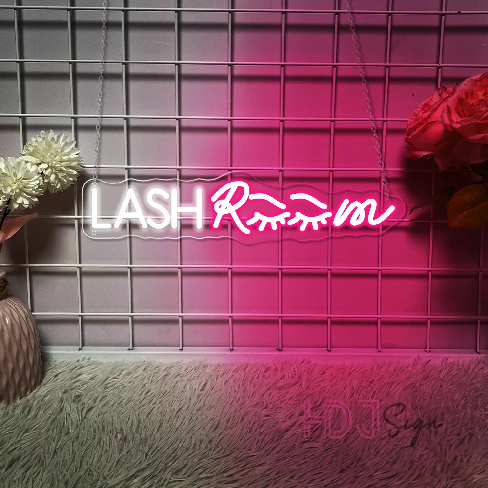 Lash Room Led Neon Sign Lashes Shop Beauty Solon Wall Art Hanging Decor Neon Lights Sign Lash Store Decoration Business Signs