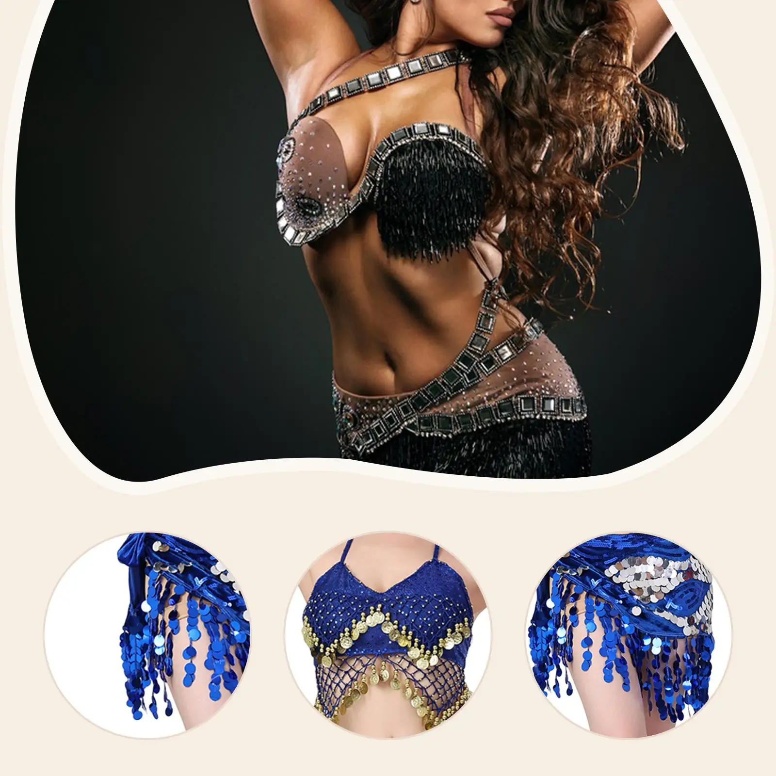 Costume da festa, sciarpa per danza del ventre, per festival, musica, rave, feste, matrimoni