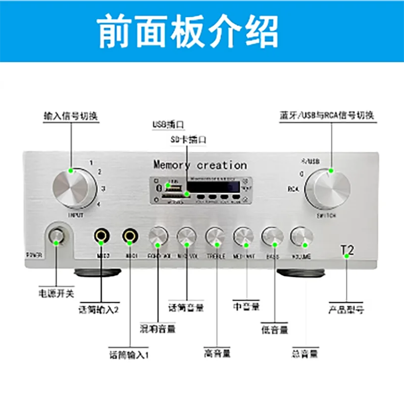 AIYIMA SMSL 新 12V 屋外 HIFI Bluetooth カラオケアンプサポート SD カード USB 再生パワーアンプ 300 ワット 600 ワット 800 ワット 1400 ワット