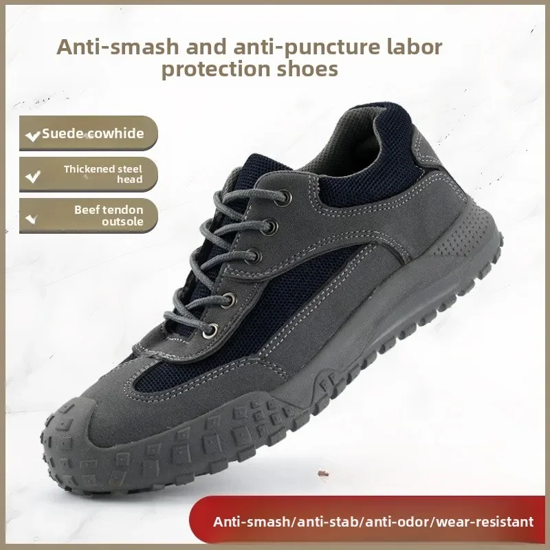DurableLabor Insurance Shoes Wear-resistant Men's Anti-smashing, Anti-piercing, Non-slip And Deodorant Steel Baotou Four-season