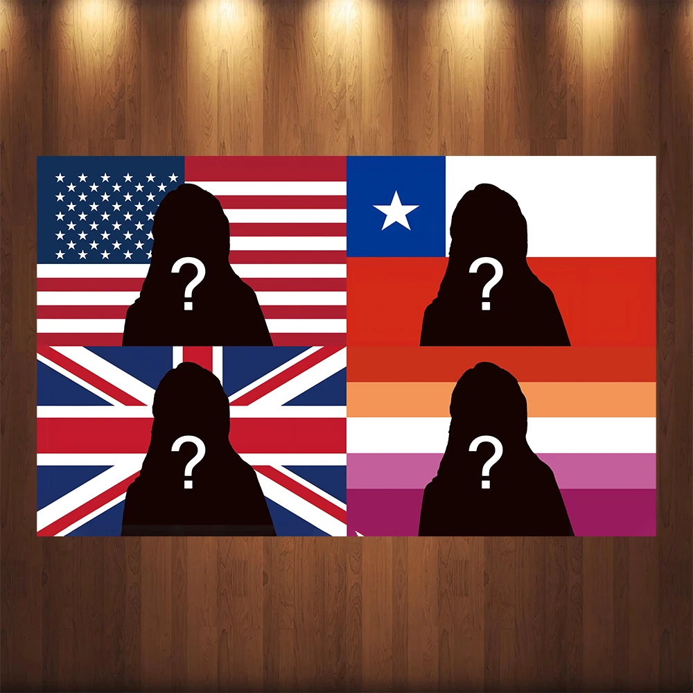 90x150cm Custom American Chile England Flag Tapestry Customized Banners Wall Hanging Personalized Backdrop With Photo&Text Poste