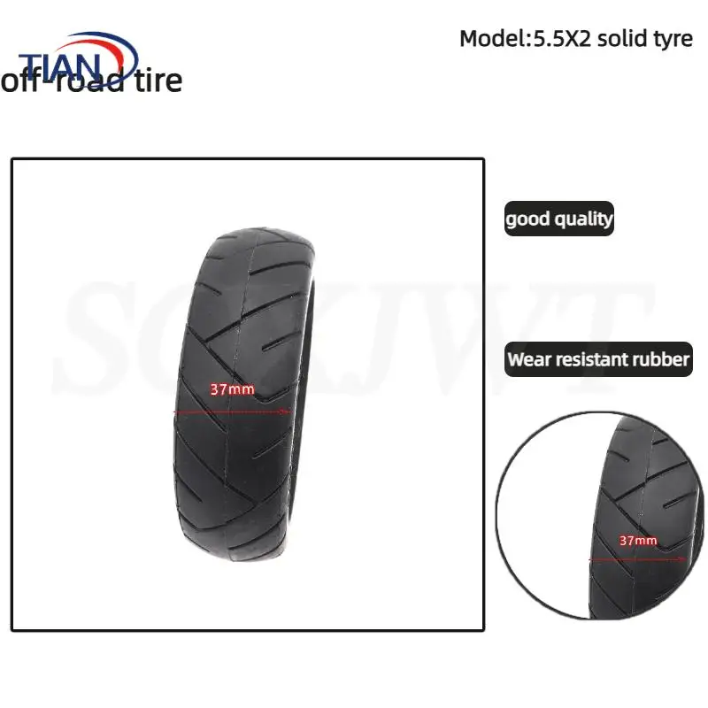 5.5 inch 5.5x2 Solid wheel with good quality Nes carbon fiber scooter solid tire with alloy rim tires dolly