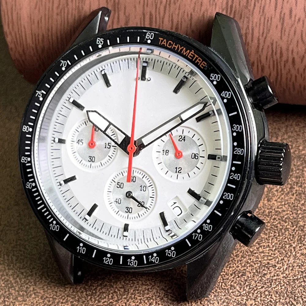 

Мужские наручные часы с механизмом Vk63 диаметром 40 мм и водонепроницаемым ремешком, хронограф со светящимся черным корпусом, повседневный и спортивный стиль