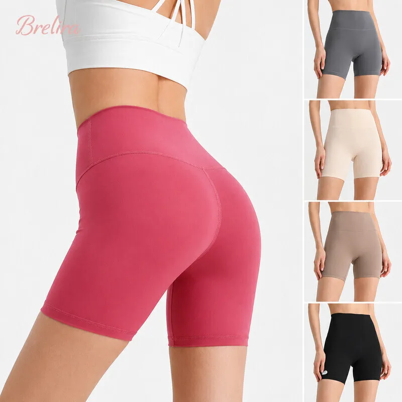 Brelira Women's Sports Yoga Shorts with High Waist Hip Lift Fitness Running Cycling Quick Drying Women's Yoga Short