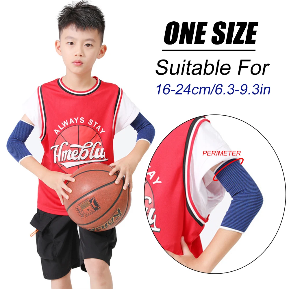 1Pair Kids Knit Elbow Brace Wrist Ankle Support Knee Compression Arm Protection Sleeves for Volleyball Tennis Tendonitis