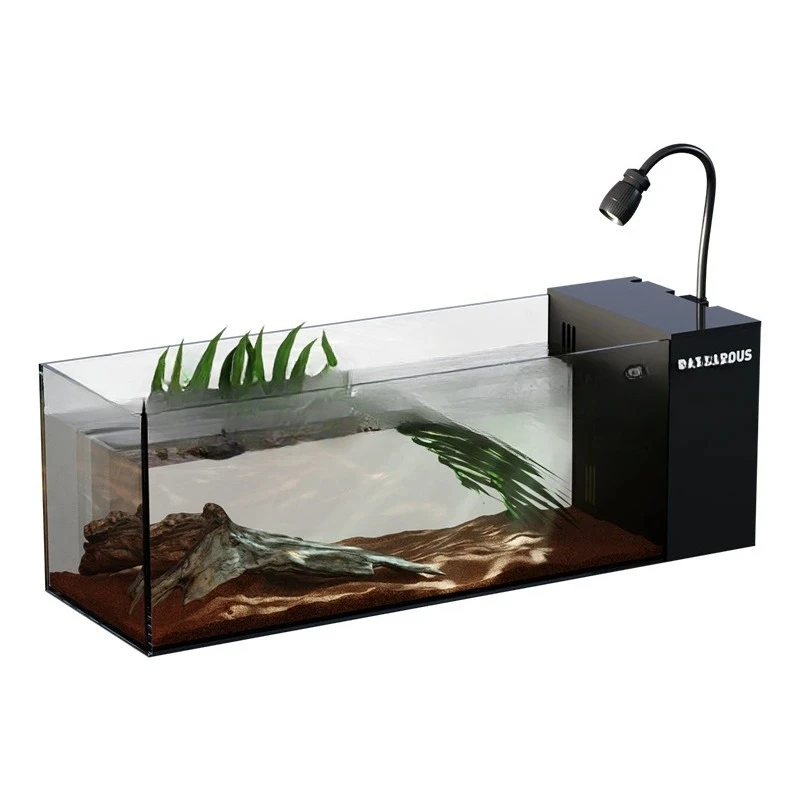 220v Modern Style Ultra White Transparent Glass Rectangular Desktop Aquarium Fish Tank Eco-Friendly Side Filter For Home