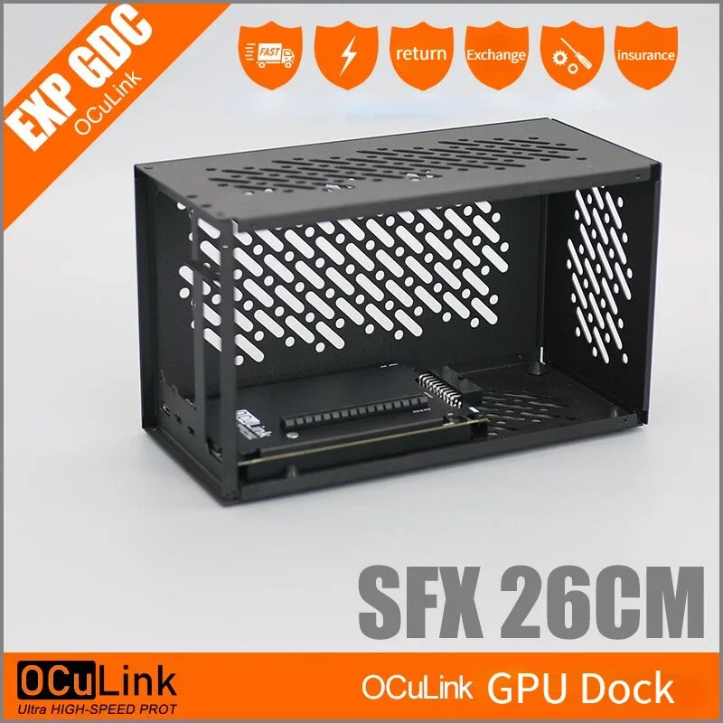 Aluminiowa obudowa OCuP4v2 OCuLink pci-e 4.0 X4 karta graficzna GPU dok Oculink / M.2 NVMe metalowa ramka ATX SFX zewnętrzna pudełko kartonowe graficzna