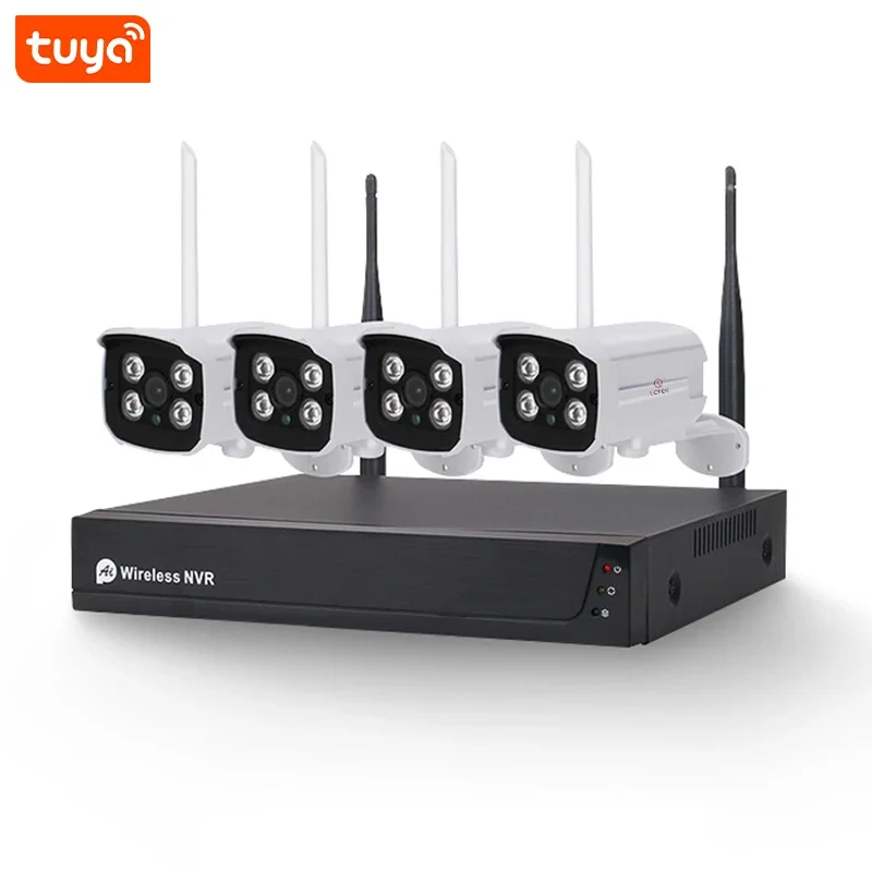 

Комплект беспроводных камер LCTEK Tuya Smart 4CH 1080P NVR, система видеонаблюдения с Wi-Fi