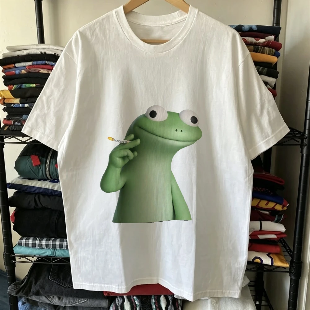 Humorous Cartoon Lizard Graphic Top Summer Party Outfit Tom The Lizard｜Lizard Lizard Lizard Hoppers Youth Fashion Trend