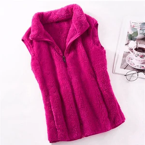 Casaco de colete polar feminino, gola alta, jaqueta sem mangas, veludo coral quente, colete feminino, zíper, 4XL, outono, inverno, 2023 8 principais vendas colete polar senhora - №5