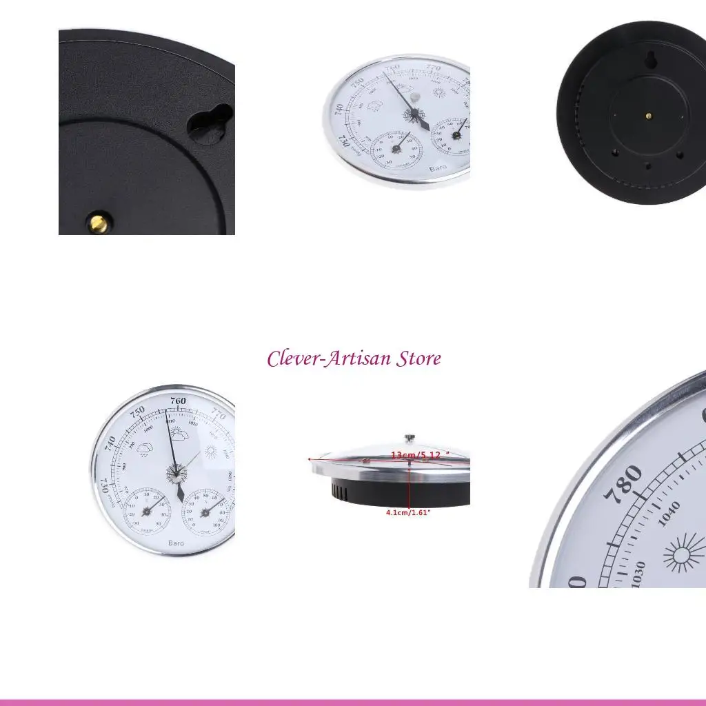 

E06B 3 in 1 Dial Type Barometer Thermometer Hygrometer for Mounting to Patio Garden Garage Living Room Office Study Backyard