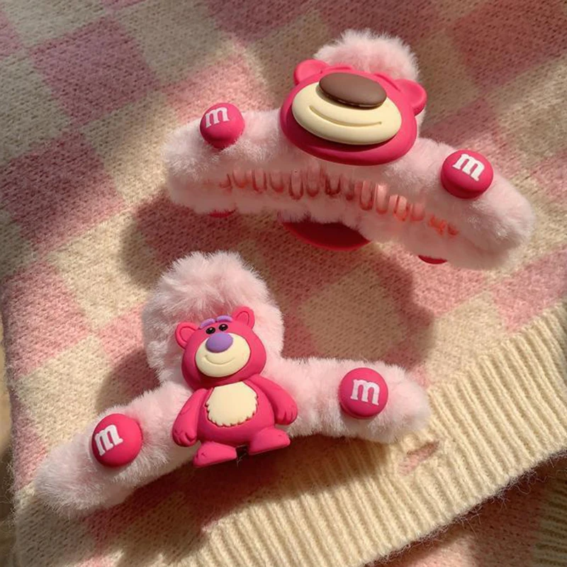 Cartoon Disney Pink Lotso Hair Claws Women Anime Cute Hairpins Girlfriend M-Letter Shark Hairclips Kids Birthday Christmas Gifts