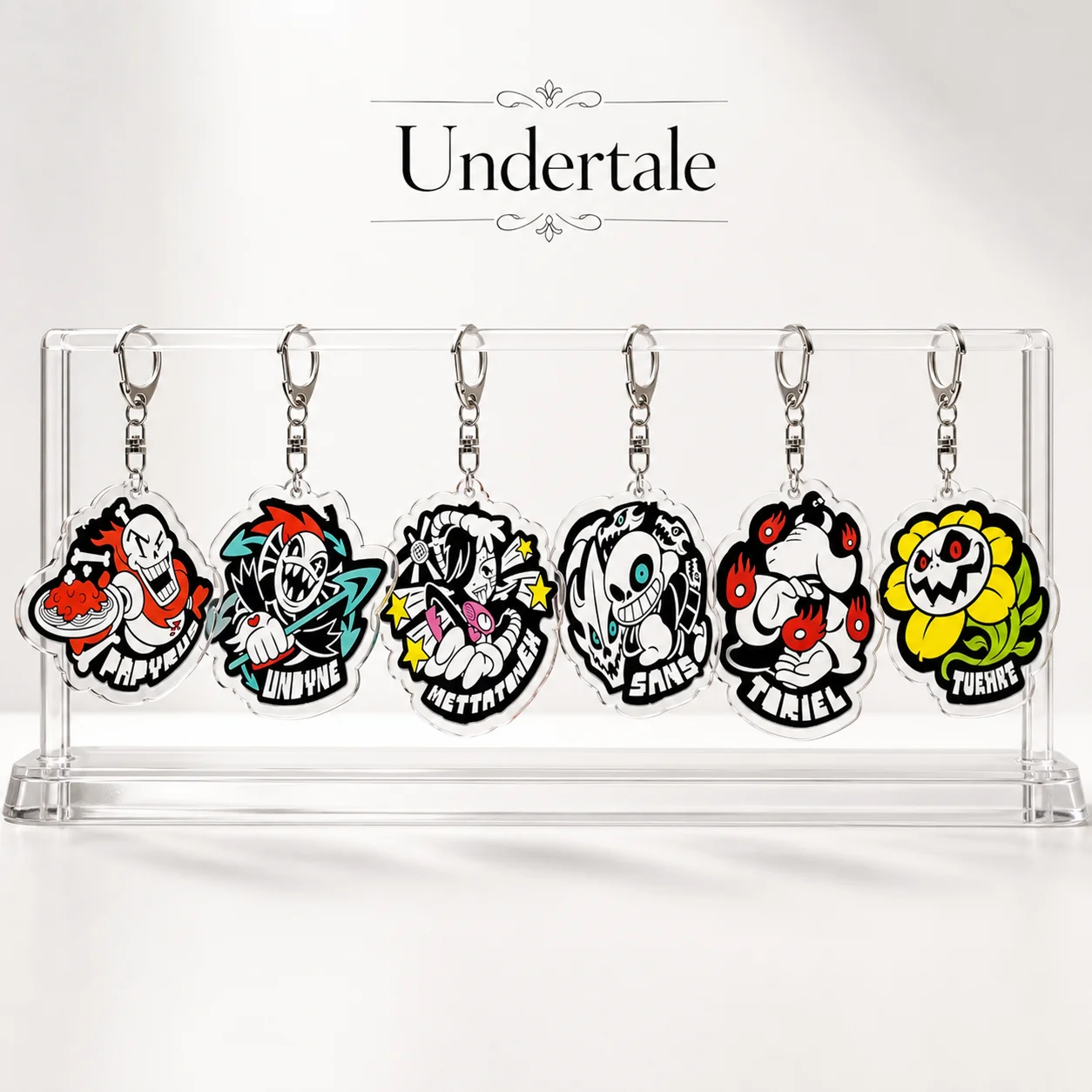 Undertale Game Character Acrylic Keychain Sans Papyrus Toriel Undyne Flowey Bag Pendant Cartoon Fan Collectible Gift Accessories