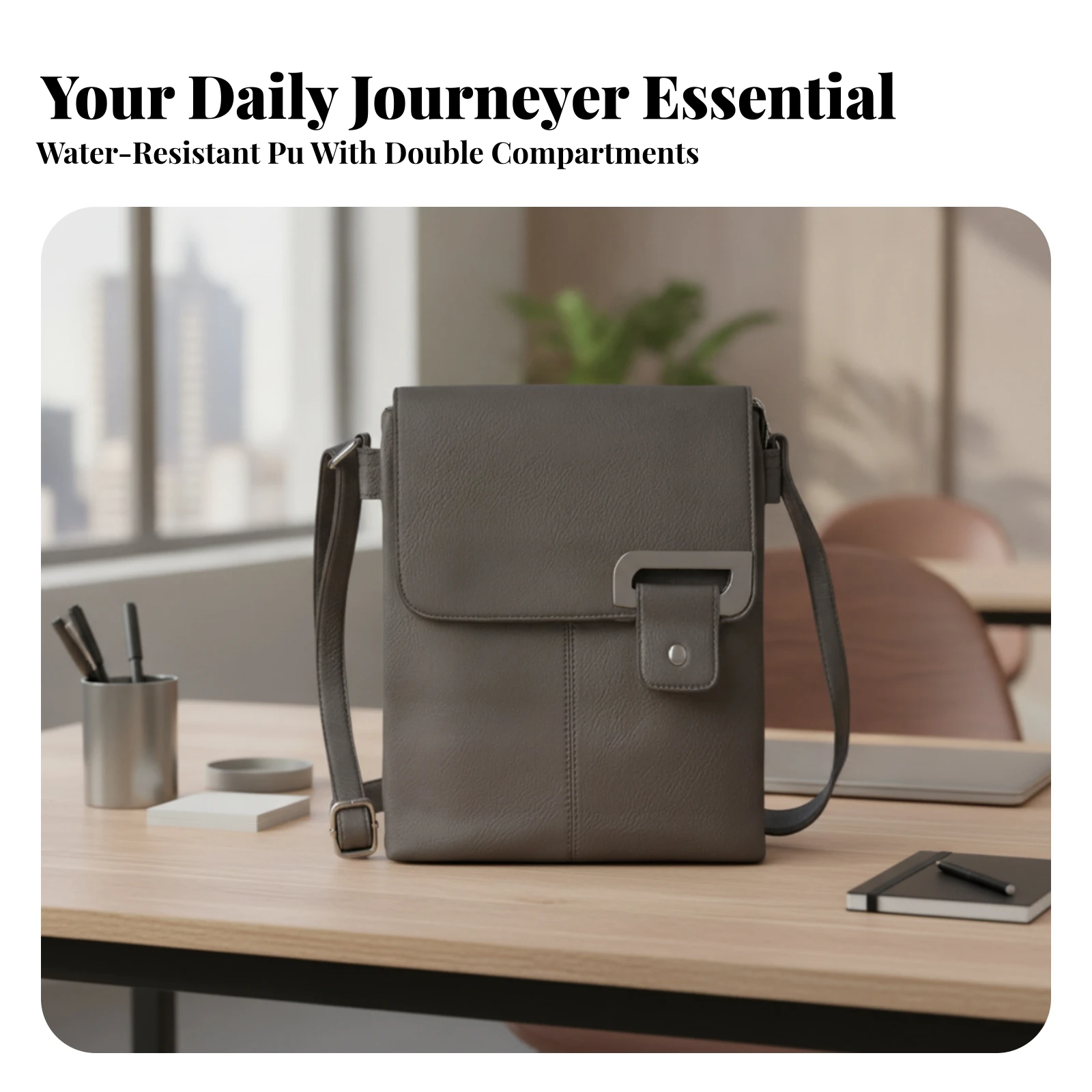 Vertical Crossbody Bag Slim Vertical Messenger Bag Compact Convenient for Commuters, Daily Commute, Work