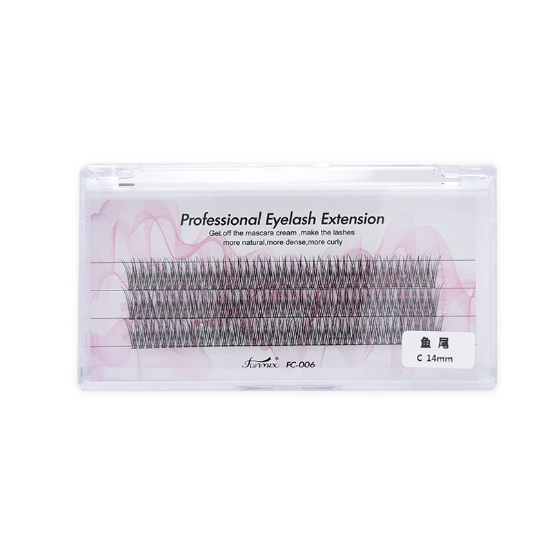 Natural Fan Lash com Fish Tail Silk, Cílios Postiços, C Curl, Dovetail, Fly Lashes Extensão, Suprimentos de Maquiagem, 120 Pacotes por Caixa