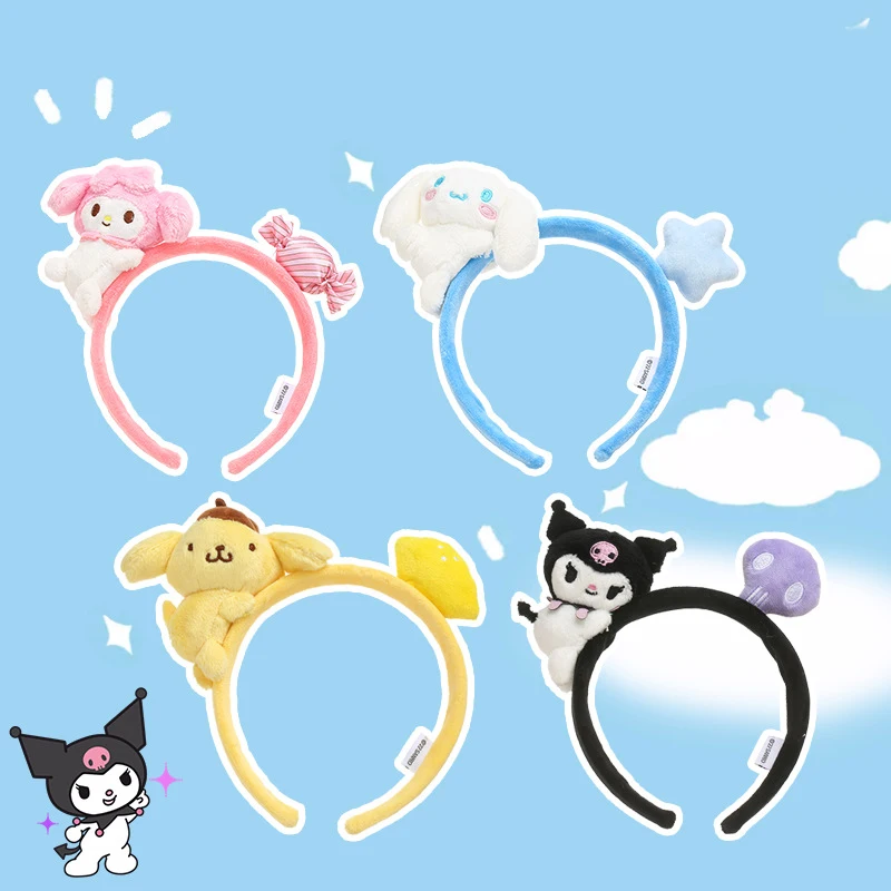 

Милые искусственные кольца Sanrio Hellokittys Mymelody Kuromi Милая аниме Японская девушка сердце фотоаксессуары для волос подарок