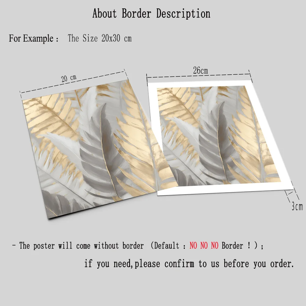 Nordic Gold Feather Canvas Painting Wall Art Neutral Abstract Modern Art Poster Prints for Living Room Home Decor Mural Unframed