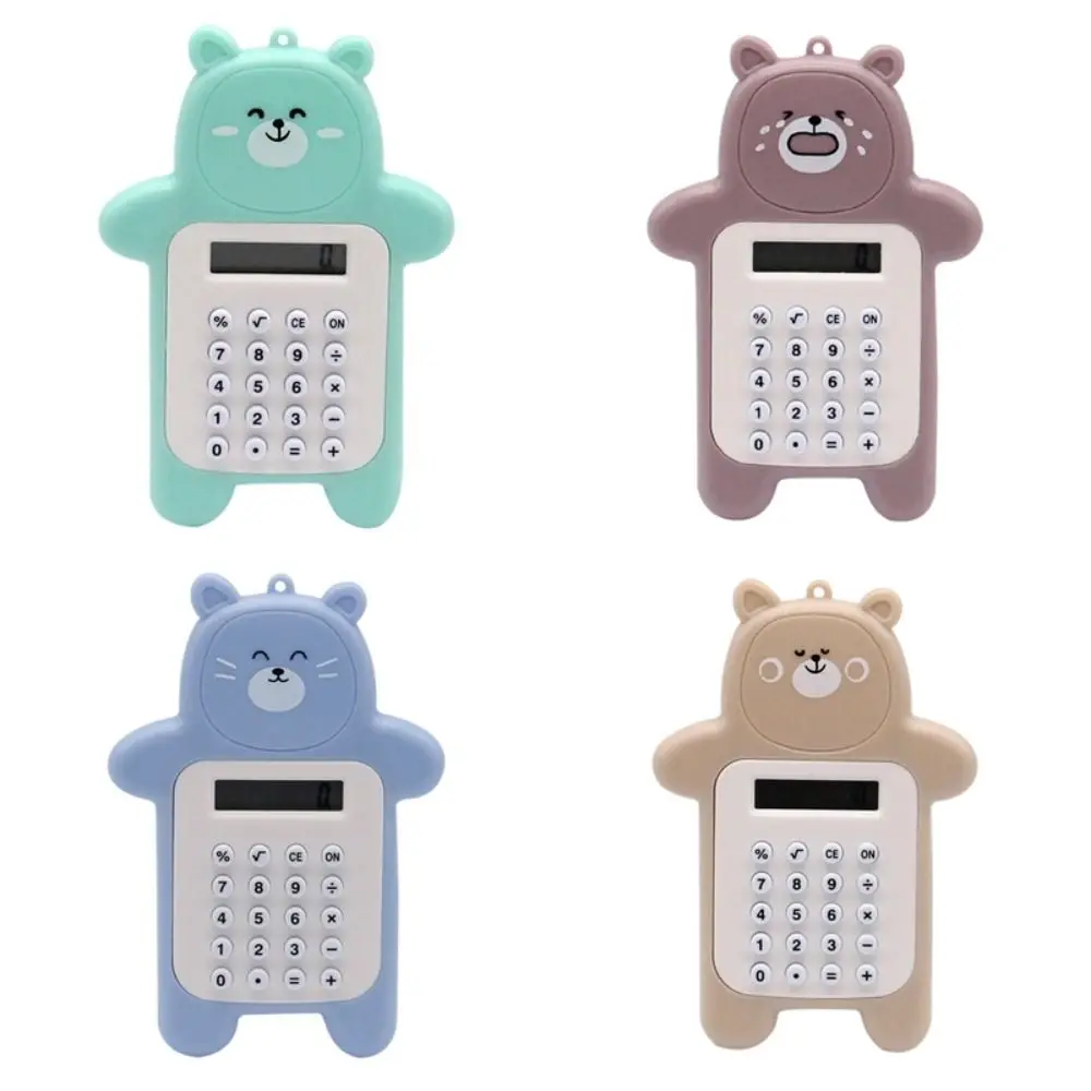 Portable 8 Digits Display Mini Calculator Mini Bear Shaped Scientific Calculators Battery Battery Calculator Stationery