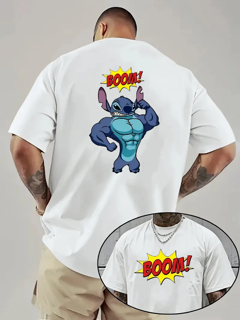 

Мужская футболка с повседневным узором Disney — определение мышц и «BOOM!» Легкий летний топ с круглым вырезом и короткими рукавами с принтом