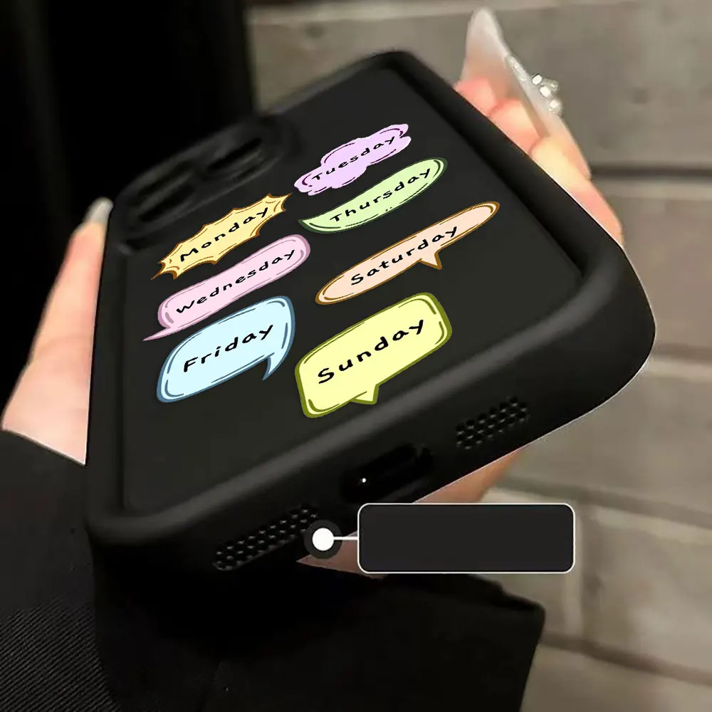 Days Of The Week Sticker Phone Case For Infinix SMART SPARK 9 10 20C 30C 40C CAMON 20 30 40 POP 8 POVA 6 7 ITEL A80 A90 A70 Case