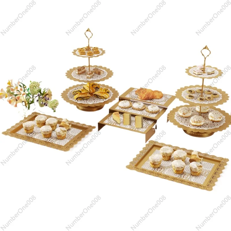 

Европейский набор круглых подставок для торта, элегантная многоярусная подставка для десертов для свадебного и праздничного стола