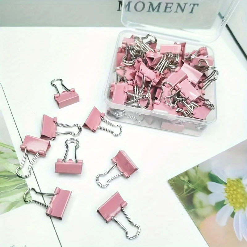 

Mini binders in multiple colors, 15mm/0.6 inches, foldable clips, metal folders, office supplies