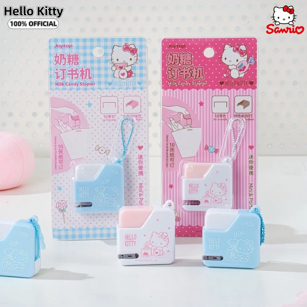 Genuine Sanrio Hello Kitty Mini Stapler Lightweight Small With 40Pcs Staple For School Office Stationery Supplies File Binding