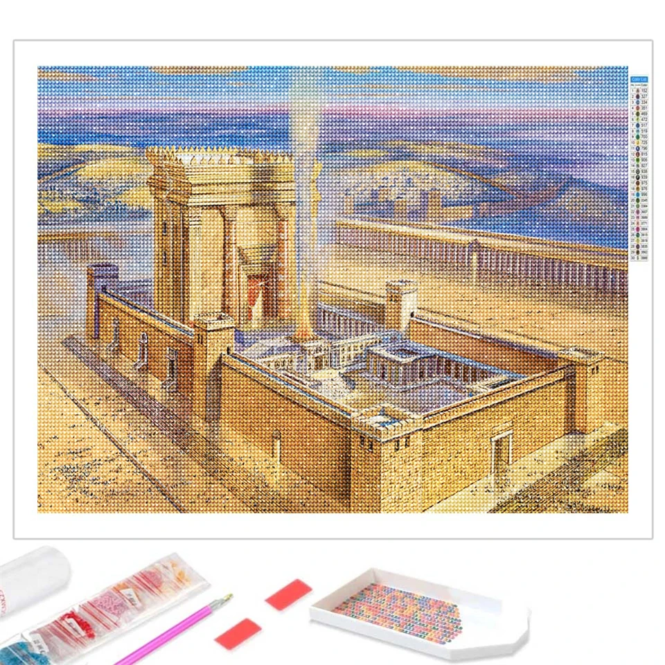 Wailing Wall Jerusalem Diamond Painting 5D Full Drill Kit Cross Stitch Diamond Mosaic Jewish Christianity Home Decor DIY Gift