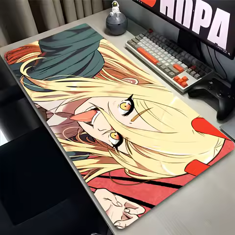 Mouse Pad Non Slip Rubber Mousepad Laptop Gamer Cabinet C-chainsaw Man Power Keyboard Pad Office Computer Gaming Desk Mouse Mat