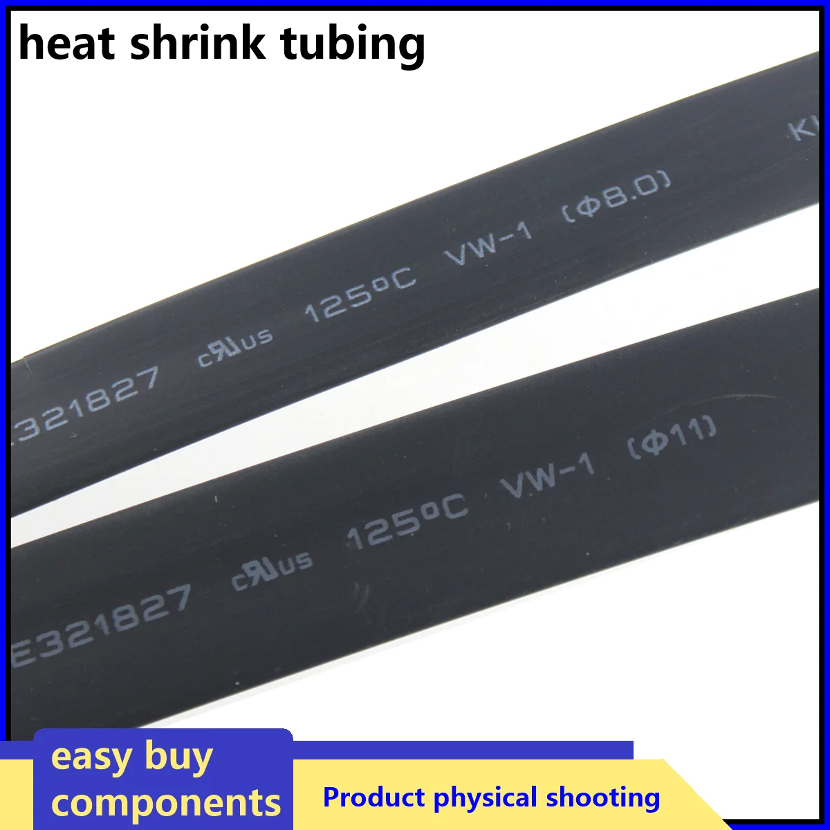 Black 1~5m Heat Shrink Heatshrink Tube 2:1 Diameter 0.6~210mm Polyolefin Tubing Sleeving DIY Wrap Wire Repair Cable Protecctor