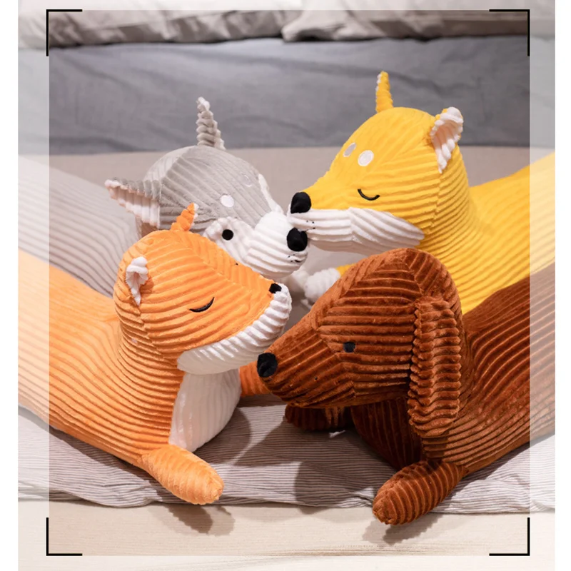 Cute Office Long Dachshund Plush Toys Stuffed Cartoon Animal Husky / Fox / Shiba Inu Doll Nap Pillow Sofa Cushion Girls Gifts