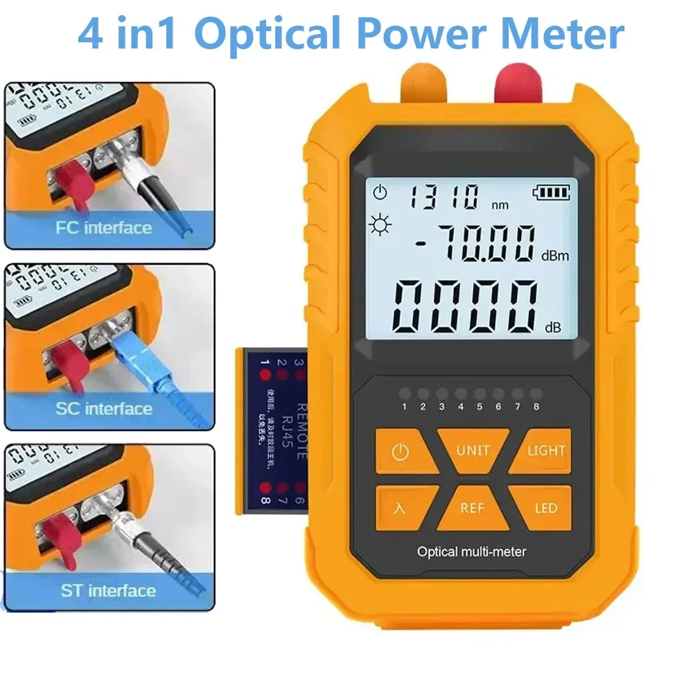 Mini 4 in 1 Optical Power Meter OPM 15mW 20mW Rj45 Cable Tester Integrated Optical Power Meter High Precision Fiber Optic Tester