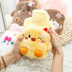 Reusable Winter Warm Heat Hand Warmer PVC Stress Pain Relief Therapy Hot Water Bottle Bag with Knitted Soft Cozy Cover