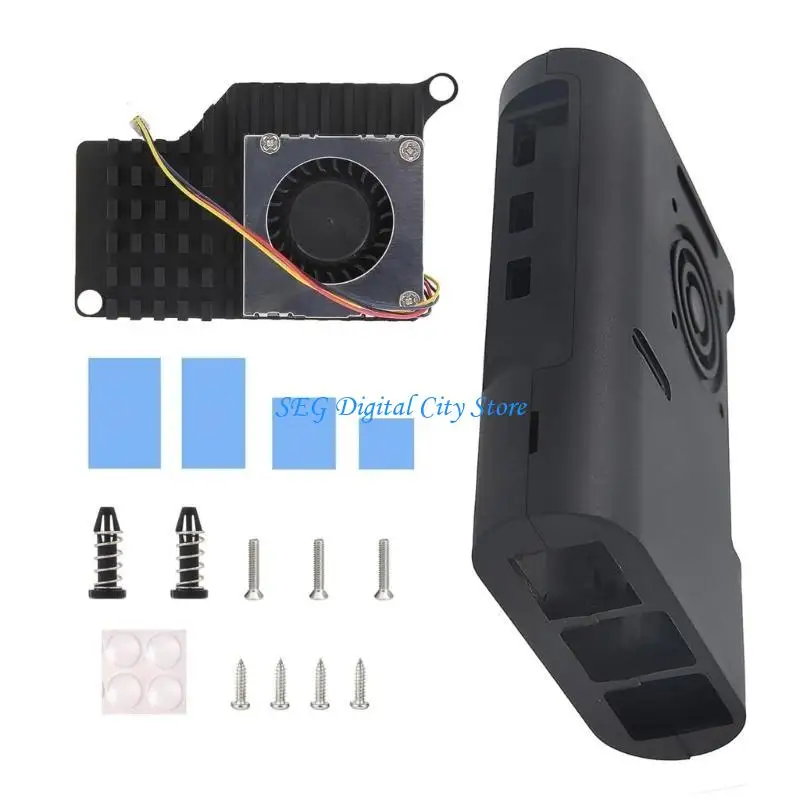 

U75B ABS Enclosure Case with Active Cooling Fan for RaspberryPi5 RPI5 Cooling Box Ensures Efficient Heat Dissipation