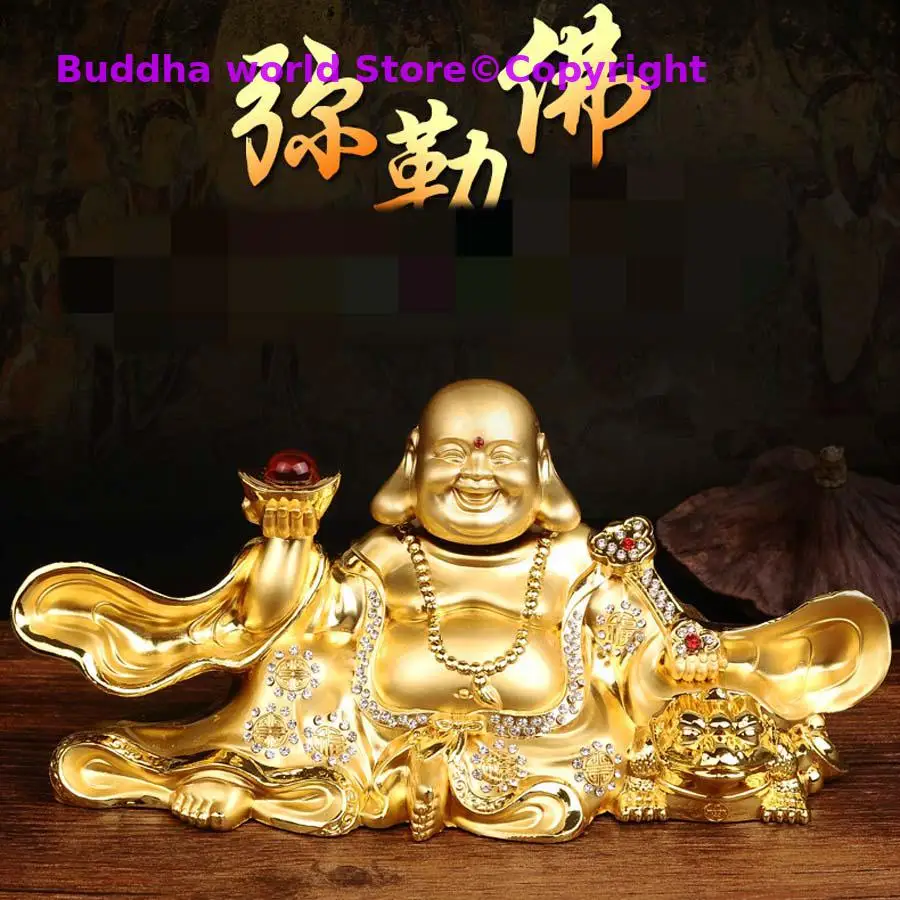 2025 HOME Company SHOP CAR Efficacious thriving business Money Diamonds Maitreya good luck safety MI LE FO Buddha brass statue